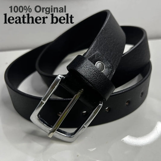 Genuine Leather Belt for Men – Black & Brown | High Quality with Durable Metal Buckle